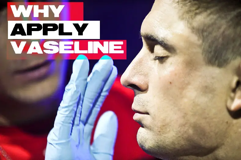 Vaseline being applied to a fighters face.