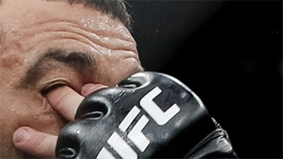 UFC heavyweight Fabricio Werdum receiving a terrible eye poke.