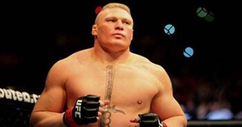 Brock Lesnar in the UFC before a fight.