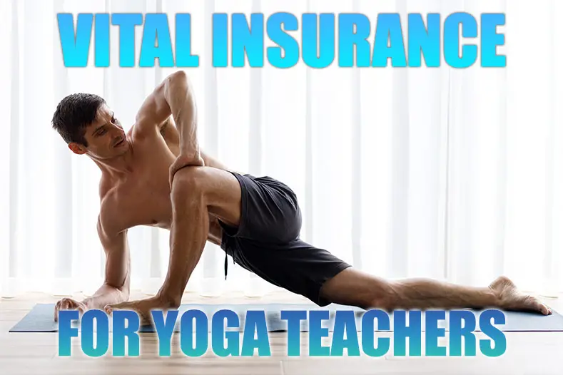 Yoga teacher stretches in a pose.